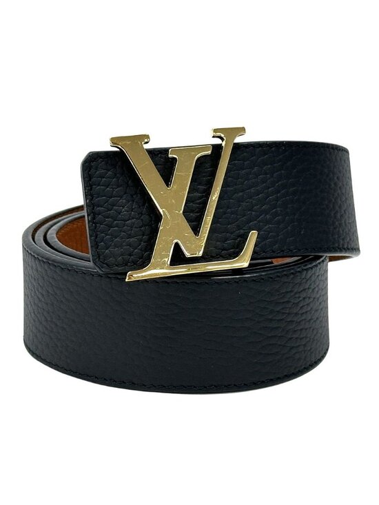Louis Vuitton Black/Dark Brown Reversible Leather Belt 85/34 Louis Vuitton Monogram Pochette Duo Belt 85 34 1910149  main image 4